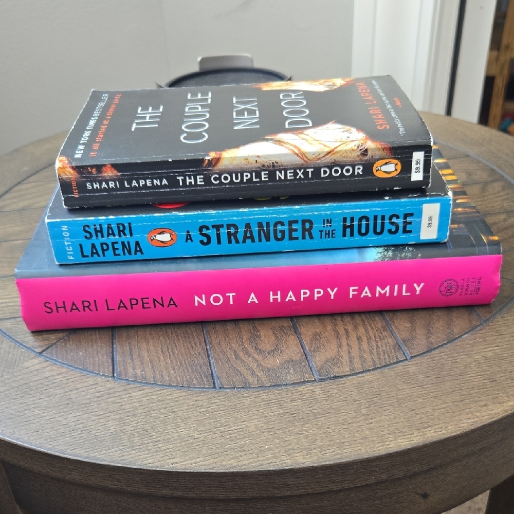 Shari Lapena Book Set - Black, Blue, Pink